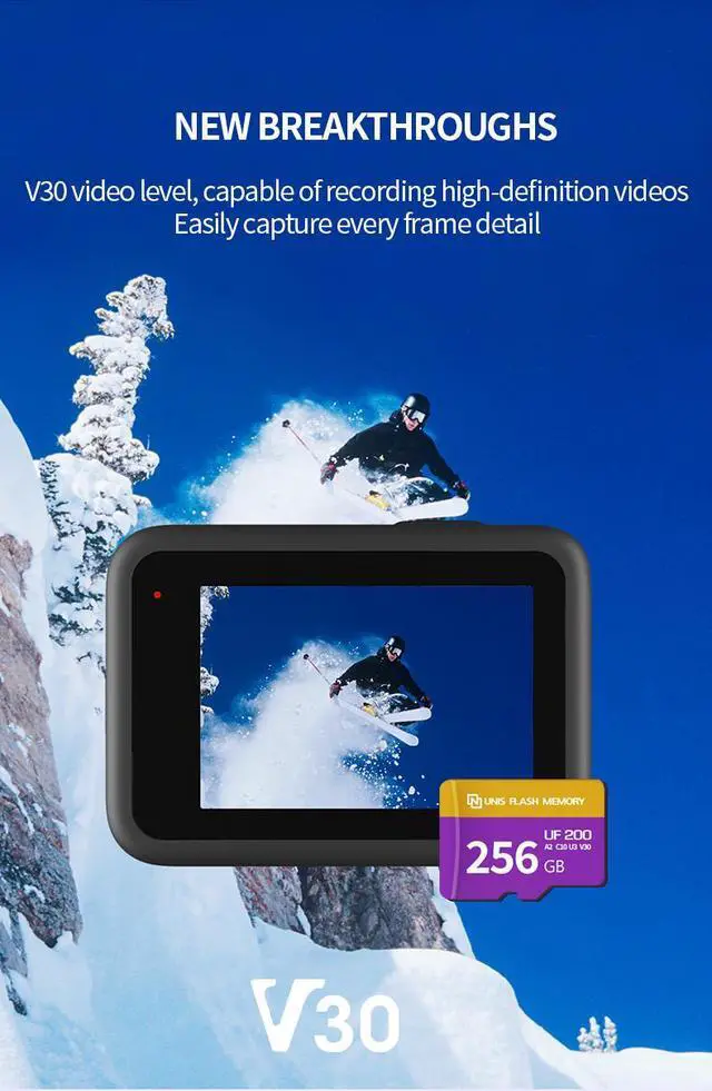 Alt view image 4 of 7 - UF 200 128GB Micro SD Card with 180MB/s Read Speed, A2/C10/U3/V30 Rated for Smartphones, USB-C Cameras, Drones, PS5, and Security Systems