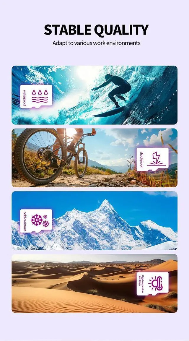 Alt view image 5 of 7 - UF 200 128GB Micro SD Card with 180MB/s Read Speed, A2/C10/U3/V30 Rated for Smartphones, USB-C Cameras, Drones, PS5, and Security Systems