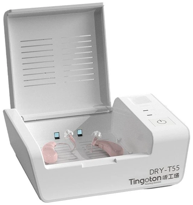 Main image of GANGXUN DRY-T55 Hearing Aid Dryer & UV Sanitizer Box, 2H/8H Timer, Constant Temperature Drying for Hearing Aids, Cochlear Implants, Earbuds, Watches
