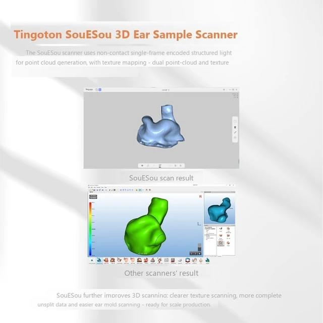 Alt view image 4 of 6 - GANGXUN SouESou 3D Ear Sample Scanner, Ear Mold 3D Scanner for Hearing Aid Fitting Centers, 0.05mm Precision, OBJ/STL Output