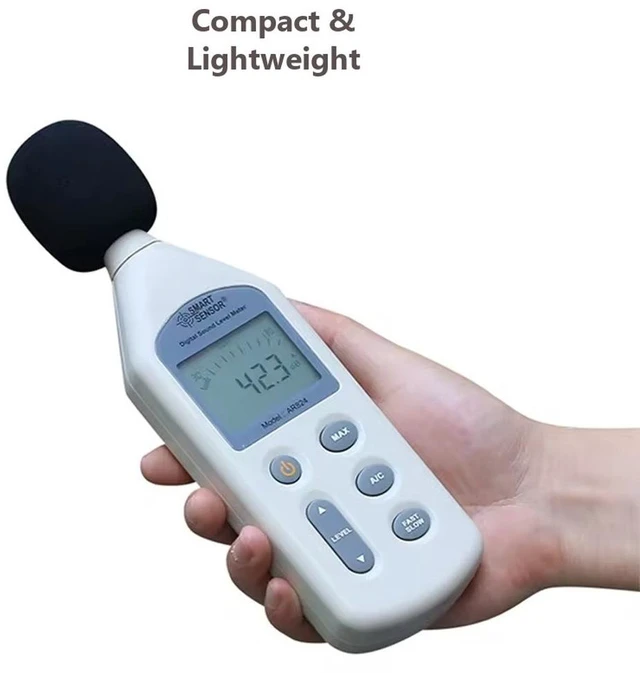 Alt view image 2 of 5 - Smart Sensor AR824 MAX Sound Level Meter, 35-130dB Digital SPL Meter with Windscreen, for Sound Field Calibration and Noise Testing