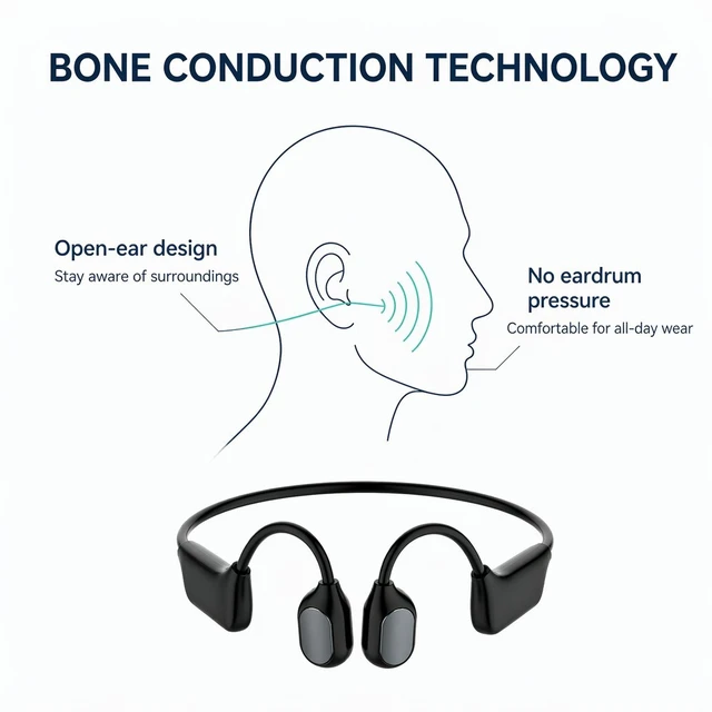 Alt view image 3 of 7 - GANGXUN EN-B06 Bone Conduction Hearing Amplifier for Seniors, Open-Ear Bluetooth Wireless Neckband Headset with 12H Battery, USB Rechargeable Sound Amplifier for Adults