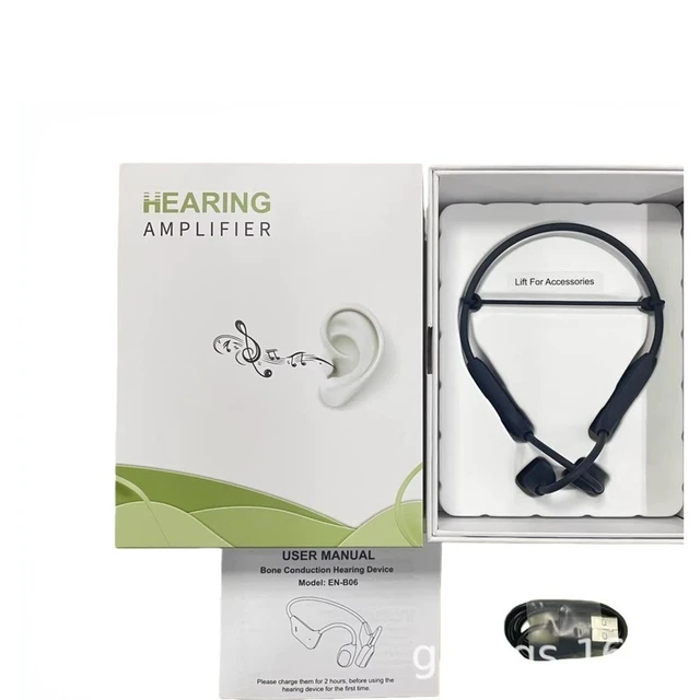 Alt view image 6 of 7 - GANGXUN EN-B06 Bone Conduction Hearing Amplifier for Seniors, Open-Ear Bluetooth Wireless Neckband Headset with 12H Battery, USB Rechargeable Sound Amplifier for Adults