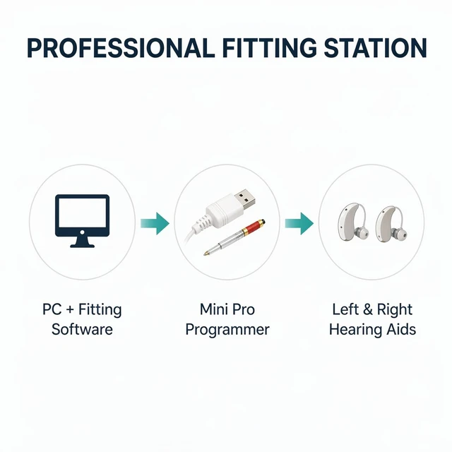 Alt view image 3 of 7 - GANGXUN Mini Pro Hearing Aid Programmer, USB Fitting Device for Hearing Care Professionals, Dual Channel L/R Programming for RIC and BTE Hearing Aids, PC Powered