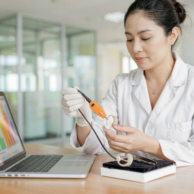 Alt view image 2 of 7 - GANGXUN BTE Hearing Aid Programming Cable, Fitting Cable with CS Earhook Adapter for BTE and Open-Fit Hearing Aids, Standard 7-Pin Connector, Professional Tool for Hearing Care Professionals