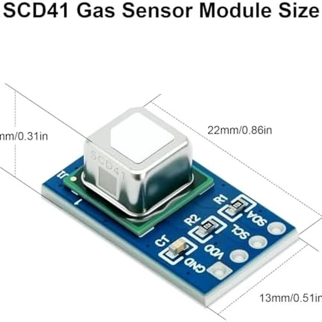 Alt view image 5 of 7 - GANGXUN SCD41 CO2 Gas Sensor Module with Temperature & Humidity Sensor, I2C Communication, 400-5000ppm Range, 2.4-5.5V, Compatible with Arduino Raspberry Pi, Air Quality Monitoring
