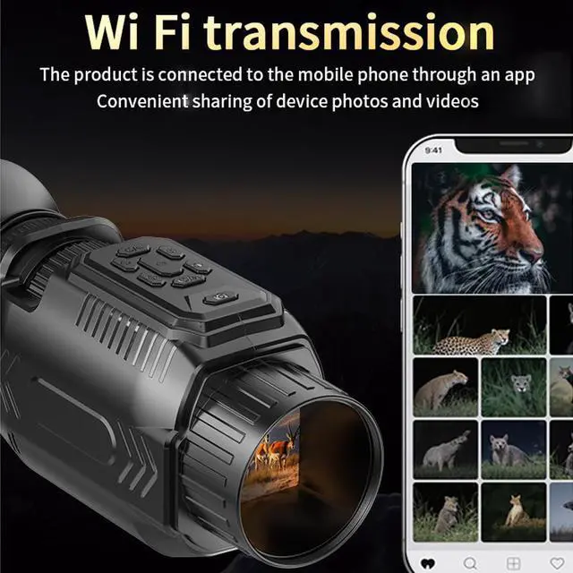 Alt view image 6 of 7 - 4K Night Vision Goggles Night Vision Camera Digital Camera Dual-use Day & Night with WiFi Transmission 32G Card 28x Zoom 64MP Photo IPS Display Weatherproof 8H Battery