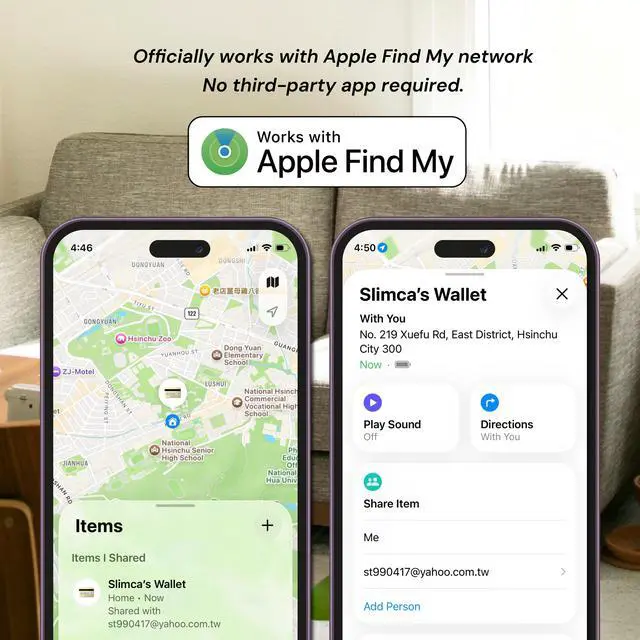 Alt view image 5 of 7 - Ultra Thin Wallet Tracker for Apple Find My - 1.3mm Rechargeable Tracker Card | 80dB Alarm | IP64 Water Resistant | USB-C Charging - Slimca HERE 2