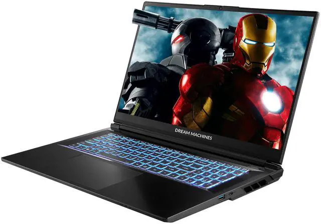 Alt view image 3 of 5 - Dream Machines  RG5060-17NA28 - Intel 14th Gen i9-14900HX, Nvidia RTX 5060, 17.3" 144Hz QHD (2560x1440), 2 TB PCIe M.2 SSD, 32 GB (2x16 GB DDR5), Multi-Color Illuminated Keyboard