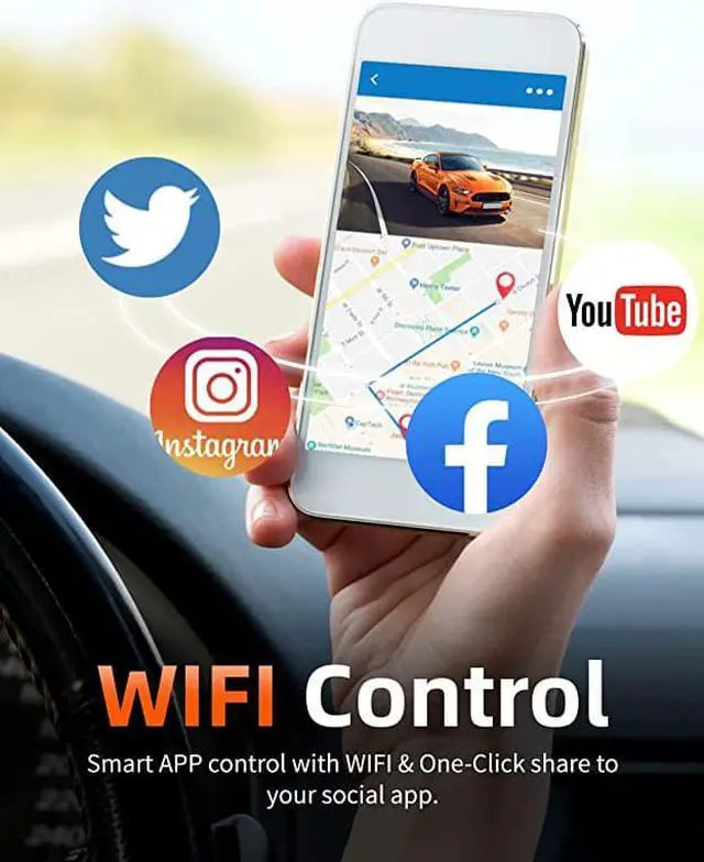 Alt view image 6 of 6 - WOLFBOX i07 Dash Cam, 3 Channel Dash Cam Built in WiFi GPS, 4K+1080P Dash Camera Front and Inside, 2K 1440P+1080P+1080P, 3" LCD Super IR Night Vision, 24 Hours Parking Monitor, Support 128GB Max