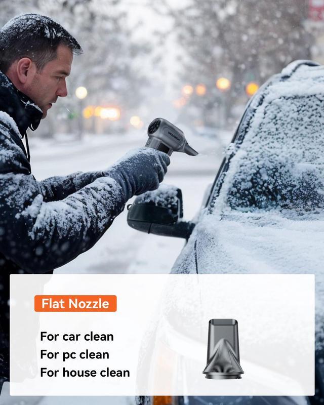Alt view image 4 of 7 - WOLFBOX MF100 Cordless Air Duster, 150000RPM High-Speed, Rechargeable, 3-Speed Mini Blower for PC, Keyboard, Outdoor Use, Snow & Auto Cleaning - Long-Lasting Battery