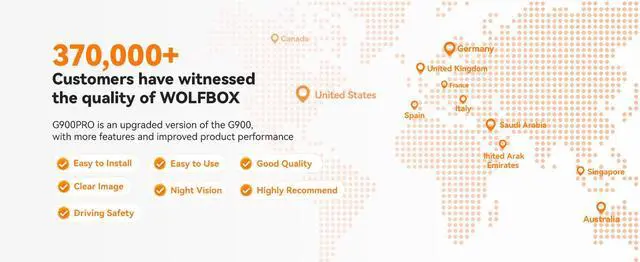 Alt view image 6 of 7 - WOLFBOX 12inch G900 PRO Mirror Dash Cam with STARVIS 2 IMX678, Rear View Mirror Camera with Front 4K and Rear 2.5K, Included 128GB Card, Voice Control, 5.8GHz WiFi, Loop Recording, G-Sensor & GPS