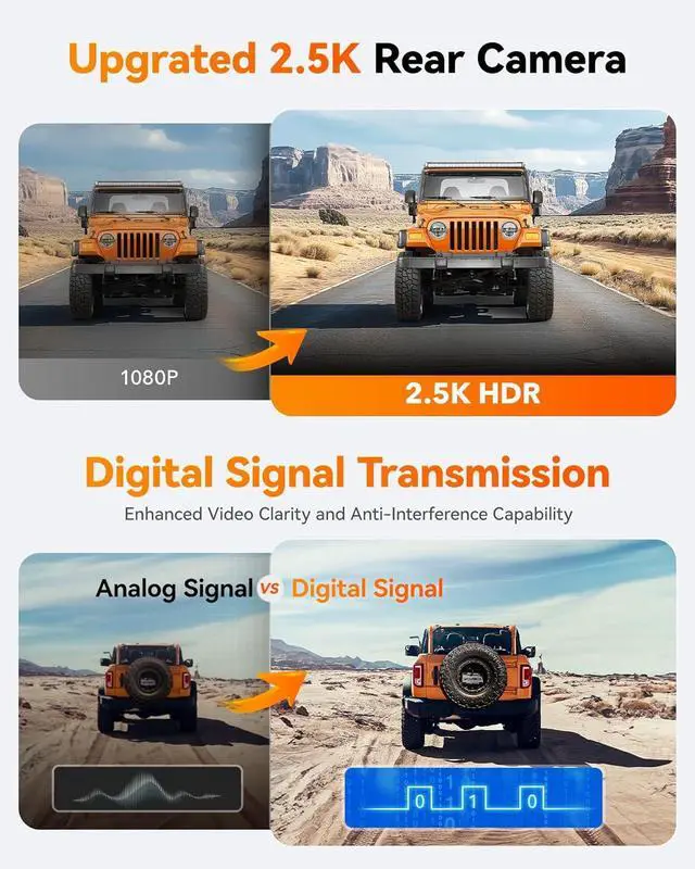 Alt view image 5 of 7 - WOLFBOX X5 3-Channel 4K Dash Cam - Car Camera  with STARVIS 2 IMX678 Sensor, 4K+2.5K+1080P, 5.8GHz WiFi, GPS, Touch Screen, Voice Control, 128GB Card Included (Up to 512GB Support)
