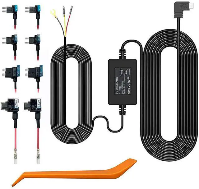 Main image of WOLFBOX USB C Hardwire Kit for G840S/G930/G850 PRO/G850/G900/G900 PRO/G840H Mirror Dash Cam, Parking Monitor with Multiple Size connectors