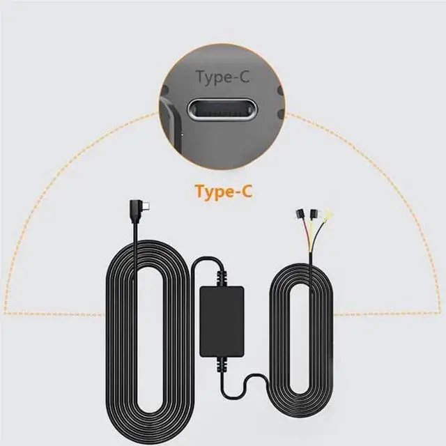 Alt view image 2 of 2 - WOLFBOX Type-C Hardwire Kit for i07/G900/G850/G840S(Type-C Version)/G840H(Type-C Version) Dash Cam, Hard Wire Car Charger Cable Kit 12V- 24V to 5V for Dash Cameras with Battery Drain Protection