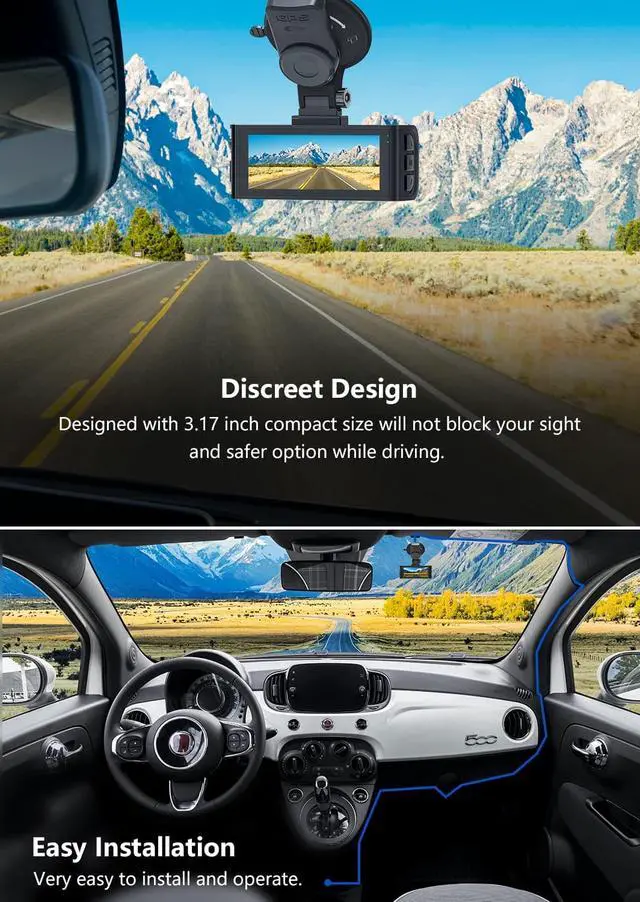 Alt view image 6 of 7 - REDTIGER Dash Cam for Cars,4K UHD 2160P Car Camera Front, Wi-Fi GPS,3.16" LCD Screen,Night Vision,170° Wide Angle,WDR,G-Sensor,24H Parking Monitor, Support 256GB Max