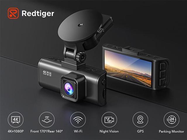 Redtiger F7N Dash Cam 4K with WiFi GPS Front 4K/2.5K and Rear 1080p Dual Dash Camera for Cars,3.16 inch Display Dashcam,170 Wide Angle Dashboard