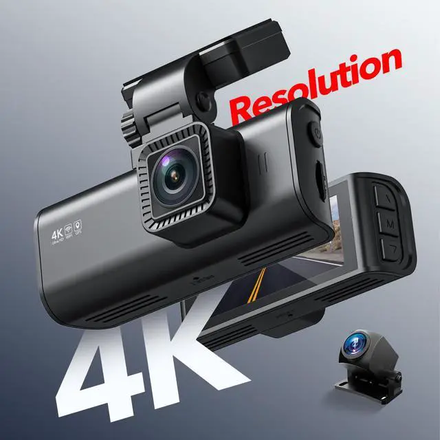 Alt view image 2 of 6 - REDTIGER 4K Dash Cam Front and Rear,Built-in WiFi GPS 4K+1080P Dual Dash Camera for Cars,3.18 inch Display Dashcam,170° Wide Angle Dashboard Camera Recorder, Night Vision,Parking Monitor