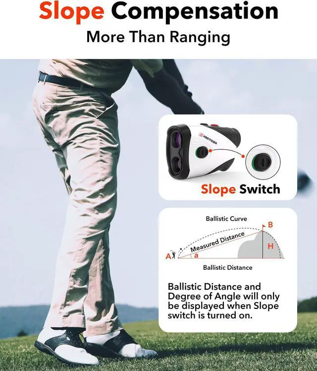 Alt view image 4 of 7 - REDTIGER Golf Rangefinder with Slope, 1200 Yards Laser Range Finder Golfing, 7X Magnification, Flag Pole Locking Vibration, Rechargeable Range Finders with Magnet Stripe