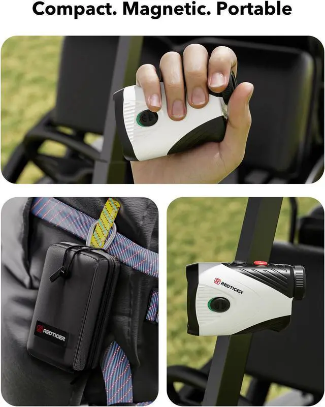 Alt view image 6 of 7 - REDTIGER Golf Rangefinder with Slope, 1200 Yards Laser Range Finder Golfing, 7X Magnification, Flag Pole Locking Vibration, Rechargeable Range Finders with Magnet Stripe