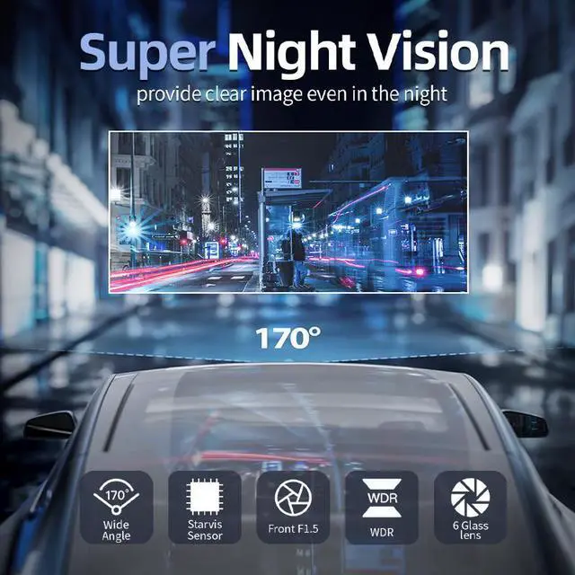 Alt view image 5 of 7 - REDTIGER Dash Camera 2.5K WiFi Car Cam Front:Full HD 1600P Mini Dashcam with Super Night Vision,Dashboard Camera Recorder,Smart APP Control,170° Wide Angle