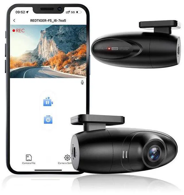 Main image of REDTIGER F5 Dash Cam Camera APP Control Dashboard Camera Recorder and Hardwire kit1080P Full HD,Smart Dash Camera for Cars,360 Degree Rotation,APP Control,Loop