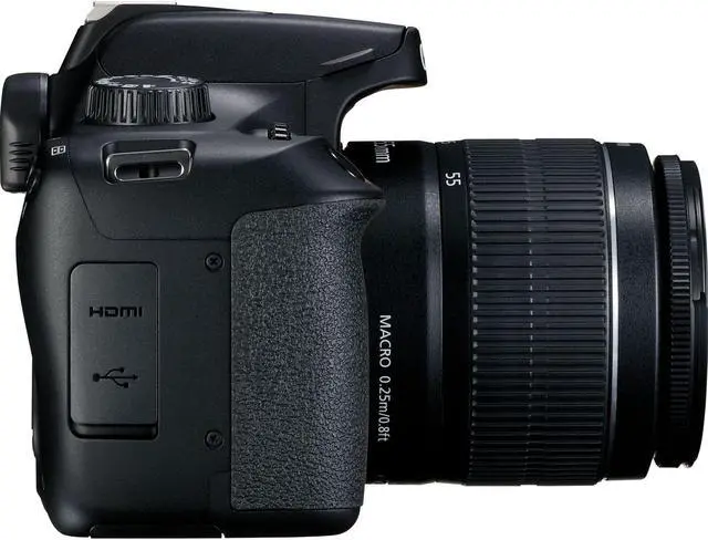 Alt view image 4 of 5 - Cannon EOS 4000D / T100 DSLR Camera with EF-S 18-55mm f/3.5-5.6 DC III Lens International Version - Bundle Includes: 2X SanDisk 32GB Memory Cards, Extra Battery, Tripod, Case and More