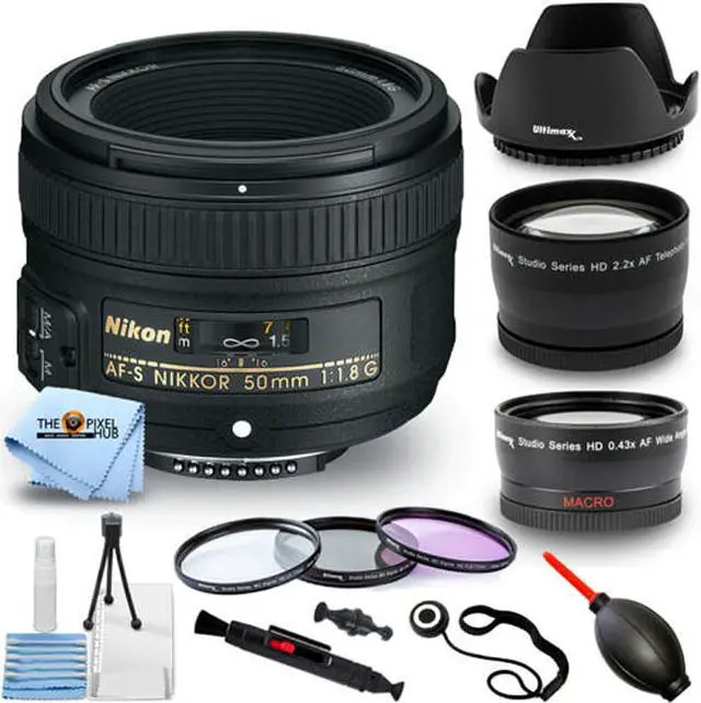 Main image of Nikon AF-S NIKKOR 50mm f/1.8G Lens 2199 - 10PC Accessory Bundle