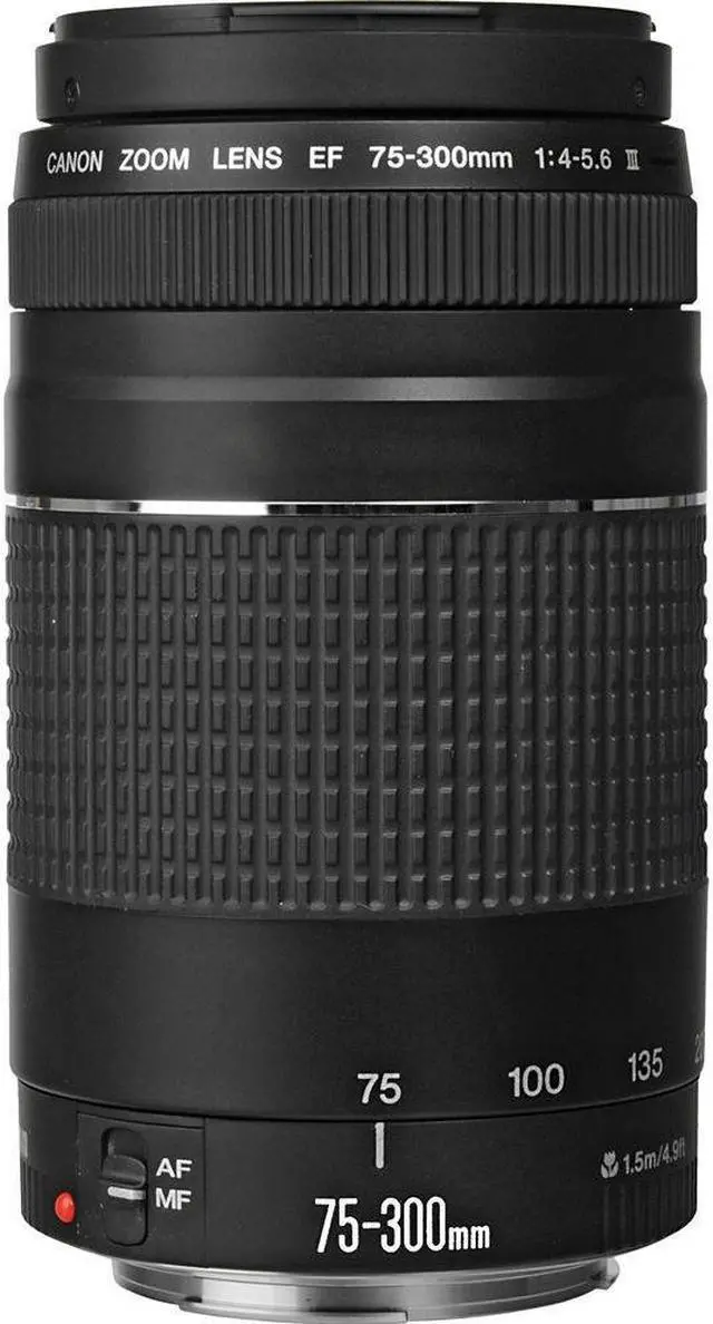 Alt view image 3 of 5 - Canon EF 75-300mm f/4-5.6 III Lens (Black) 6473A003 - 7PC Accessory Bundle