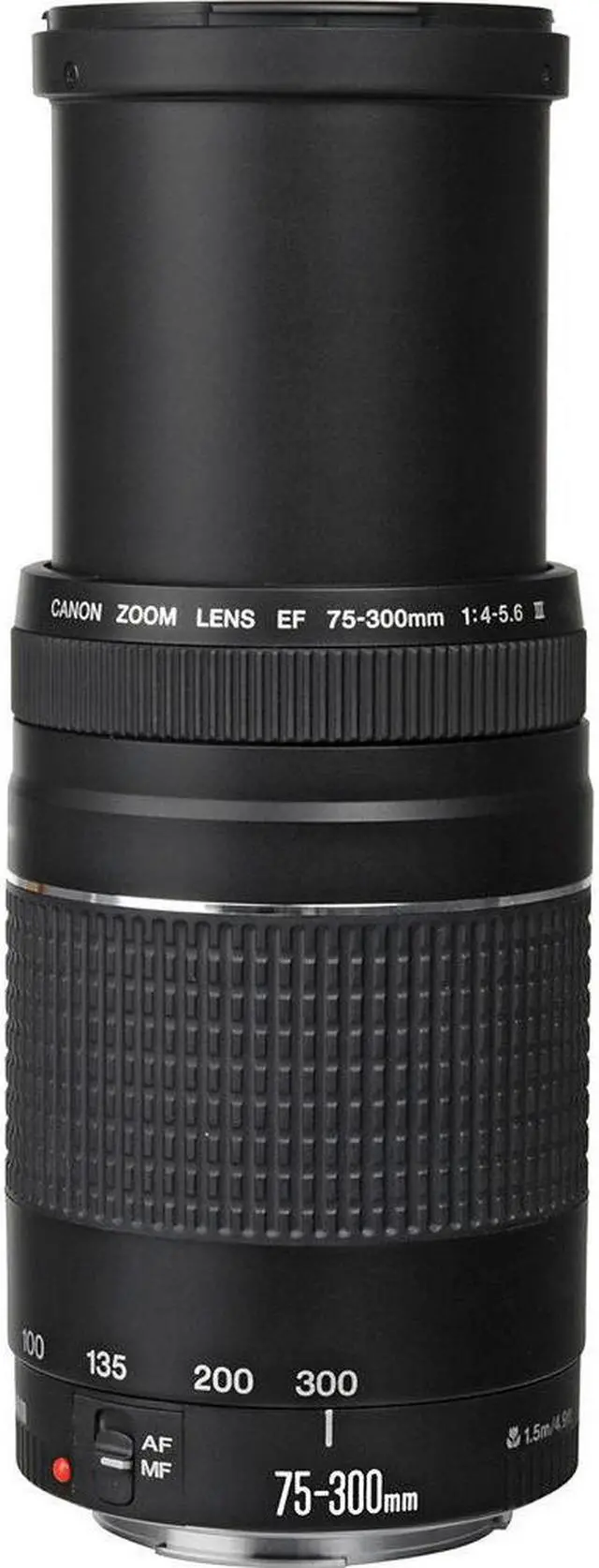 Alt view image 4 of 5 - Canon EF 75-300mm f/4-5.6 III Lens (Black) 6473A003 - 7PC Accessory Bundle