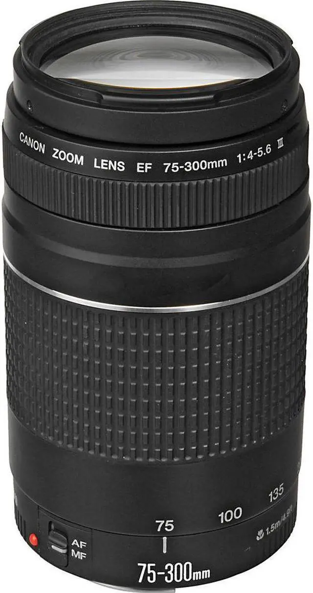 Alt view image 2 of 5 - Canon EF 75-300mm f/4-5.6 III Lens (Black) 6473A003 - 7PC Accessory Bundle