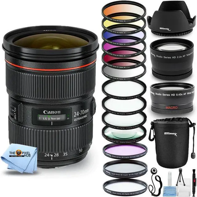Main image of Canon EF 24-70mm f/2.8L II USM Lens 5175B002 - 12PC Accessory Bundle