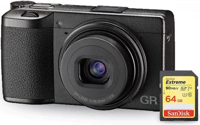Main image of Ricoh GR III Digital Camera 15039 + Sandisk Extreme 64GB SD Bundle
