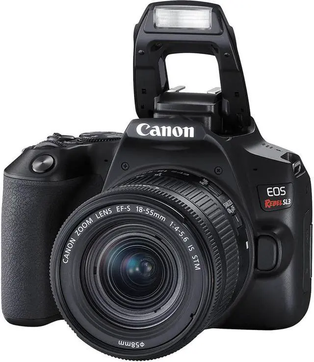 Alt view image 4 of 7 - Canon EOS Rebel SL3 with 18-55mm IS STM Lens + 32GB + Flash + Tripod Bundle