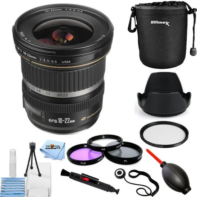 Main image of Canon EF-S 10-22mm f/3.5-4.5 USM Lens 9518A002 - 10PC Accessory Bundle