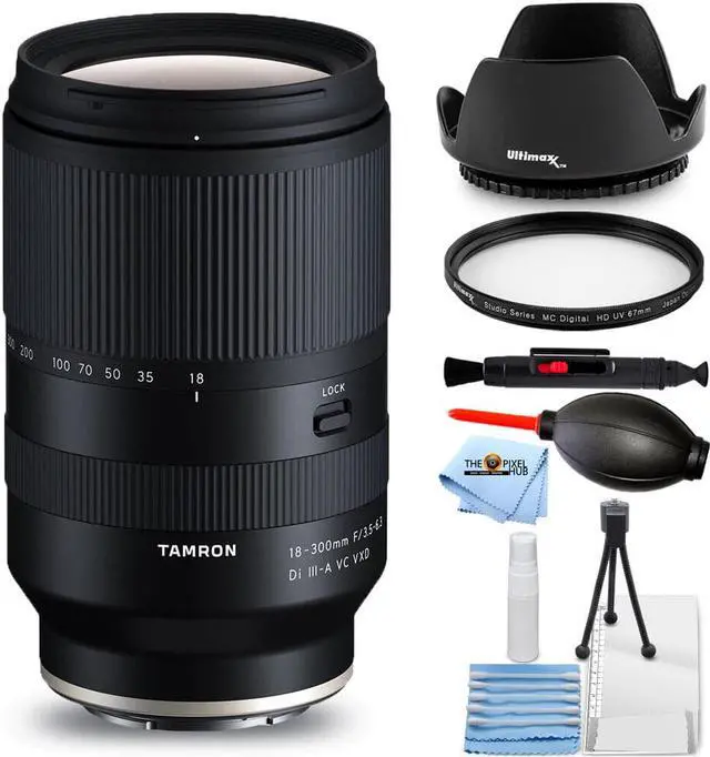 Main image of Tamron 18-300mm f/3.5-6.3 Di III-A VC VXD Lens for Sony E - 7PC Accessory Bundle