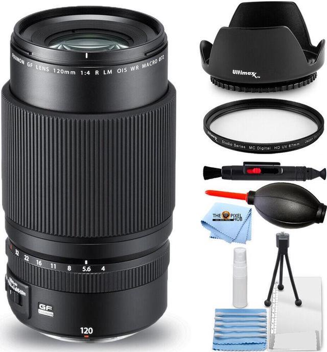 FUJIFILM GF 120mm f/4 Macro R LM OIS WR Lens 600018215 - 7PC Accessory  Bundle