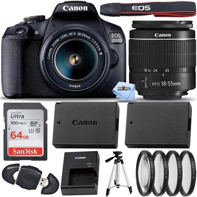 Canon EOS 2000D / Rebel T7 24.1MP DSLR Camera + 18-55mm Lens + All You Need  Kit