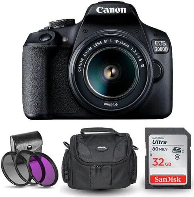 Main image of Canon EOS 2000D / Rebel T7 with 18-55mm III + 32GB SD + Gadget Bag + Filter Kit