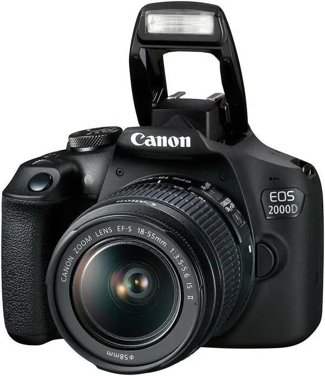 Alt view image 3 of 4 - Canon EOS 2000D / Rebel T7 with 18-55mm IS II Lens + 32GB + Flash + UV Bundle