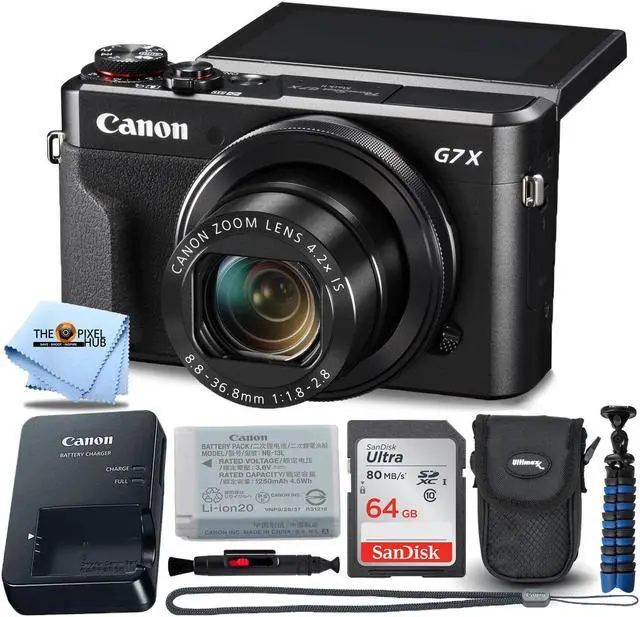 Main image of Canon PowerShot G7 X Mark II Digital Camera 1066C001 + 64GB + Tripod Bundle