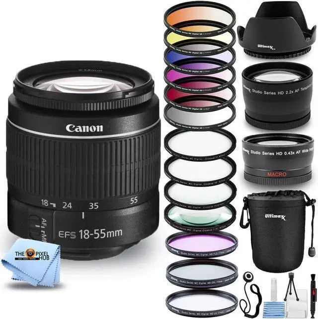 Main image of Canon EF-S 18-55mm f/3.5-5.6 III Zoom Lens Filter Kits Bundle - New in White Box