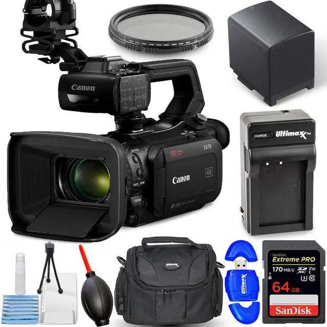 Main image of Canon XA70 UHD 4K30 Camcorder with Dual-Pixel Autofocus - 8PC Accessory Bundle