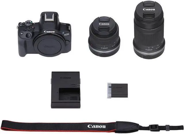 Alt view image 6 of 6 - Canon EOS R50 Mirrorless Camera with 18-45mm and 55-210mm Lenses (Black) Bundle