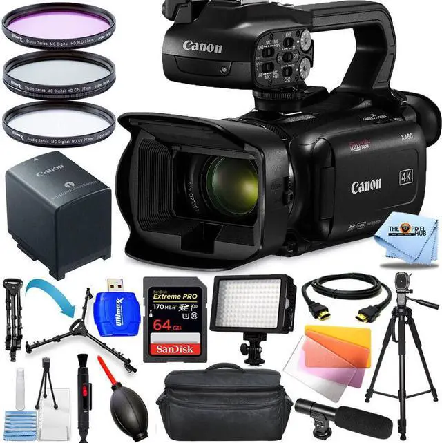 Main image of Canon XA60 Professional UHD 4K Camcorder PAL 5733C002 - 14PC Accessory Bundle