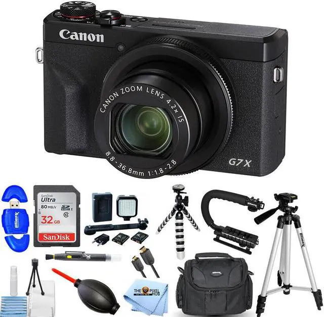 Main image of Canon PowerShot G7 X Mark III Digital Camera (Black) + 32GB + LED Light Bundle