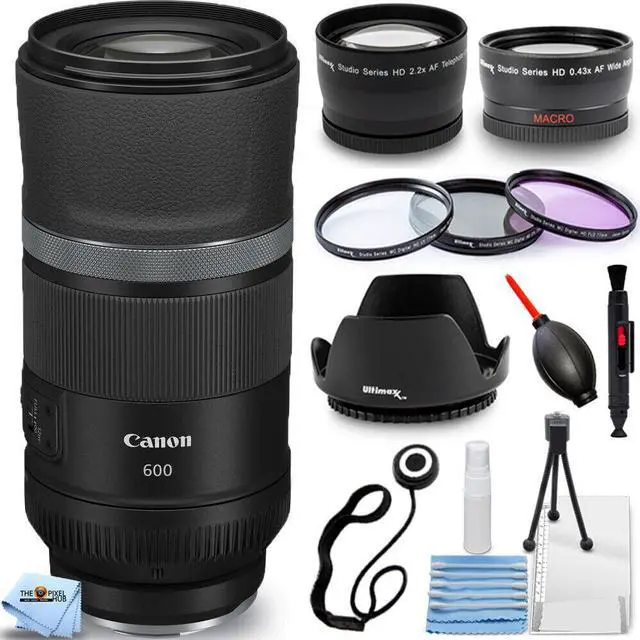 Main image of Canon RF 600mm f/11 IS STM Lens 3986C002 + Telephoto and Wide Angle Lens Bundle