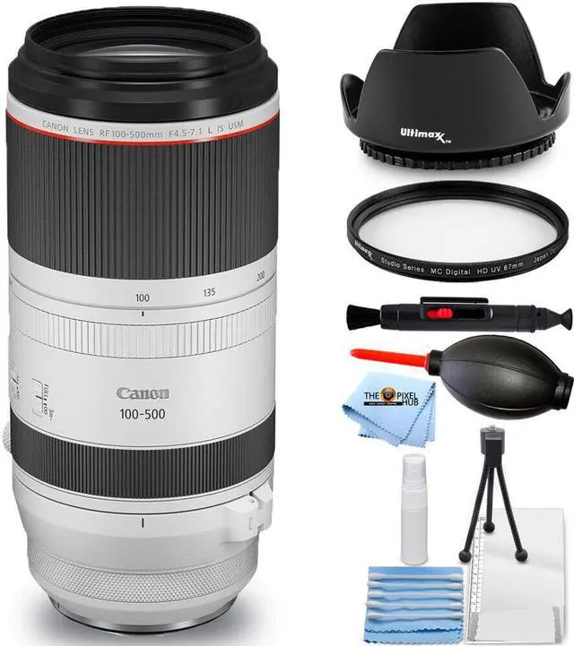 Main image of Canon RF 100-500mm f/4.5-7.1L IS USM Lens 4112C002 - Essential UV Filter Bundle