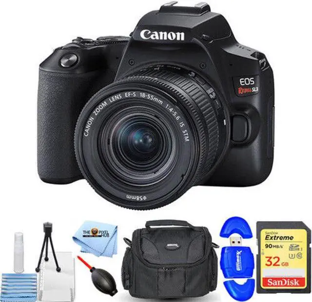 Main image of Canon EOS Rebel SL3 Camera with 18-55mm IS STM Lens (Black) - 7PC Accessory Kit