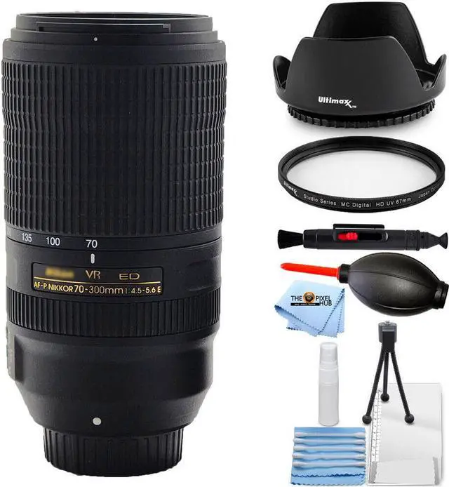 Main image of Nikon AF-P NIKKOR 70-300mm f/4.5-5.6E ED VR Lens 20068 - Essential UV Bundle